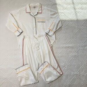 FOLKLOORE Alba Piped Cotton Pajama Set Size Medium